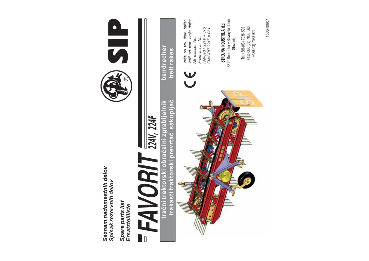 SIP Favorit 224V 224F Parts Manual