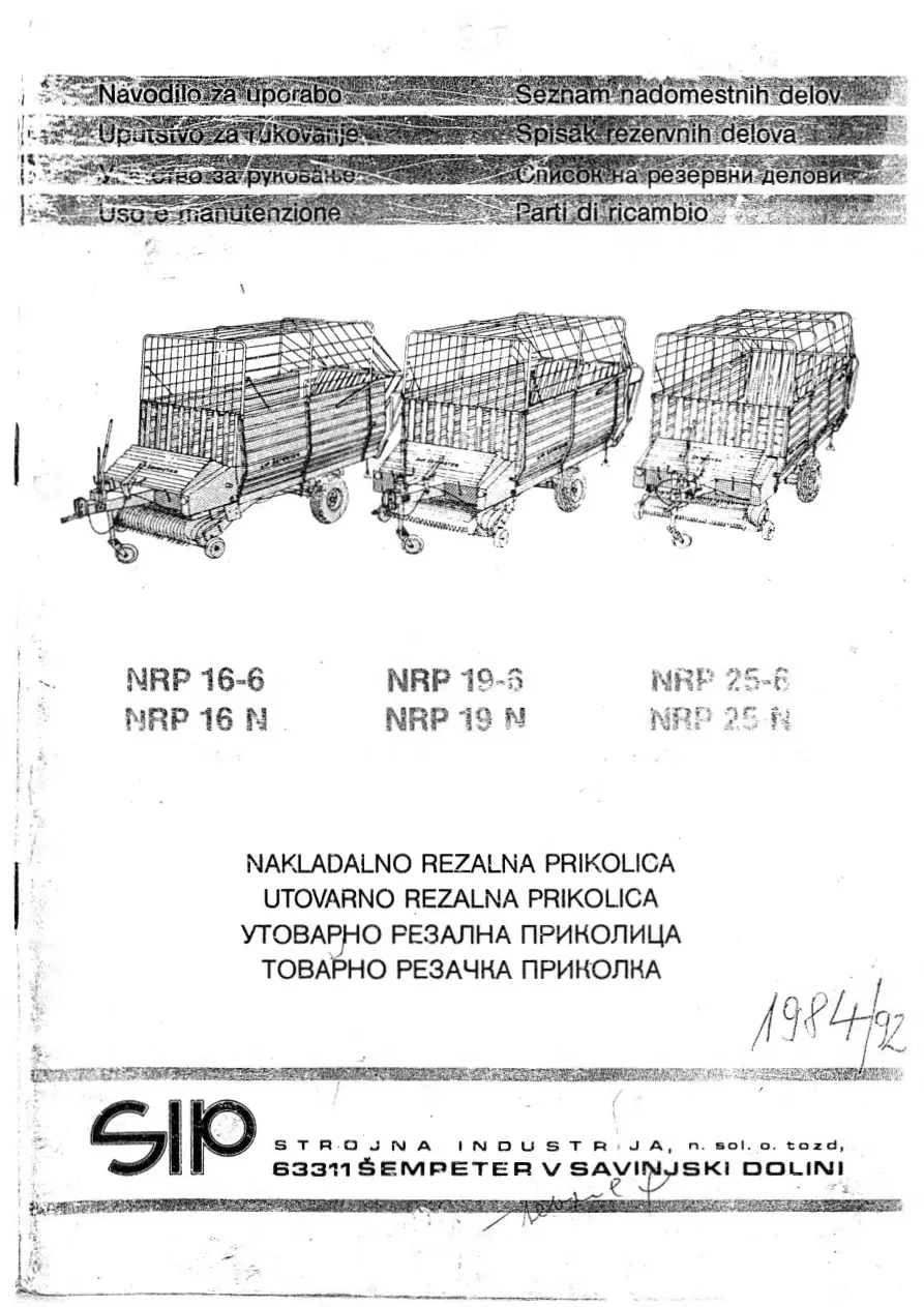 SIP Nrp Parts Manual