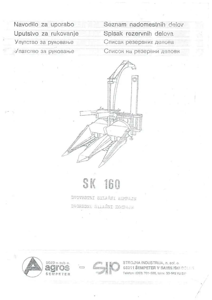SIP Sk 160 Parts Manual