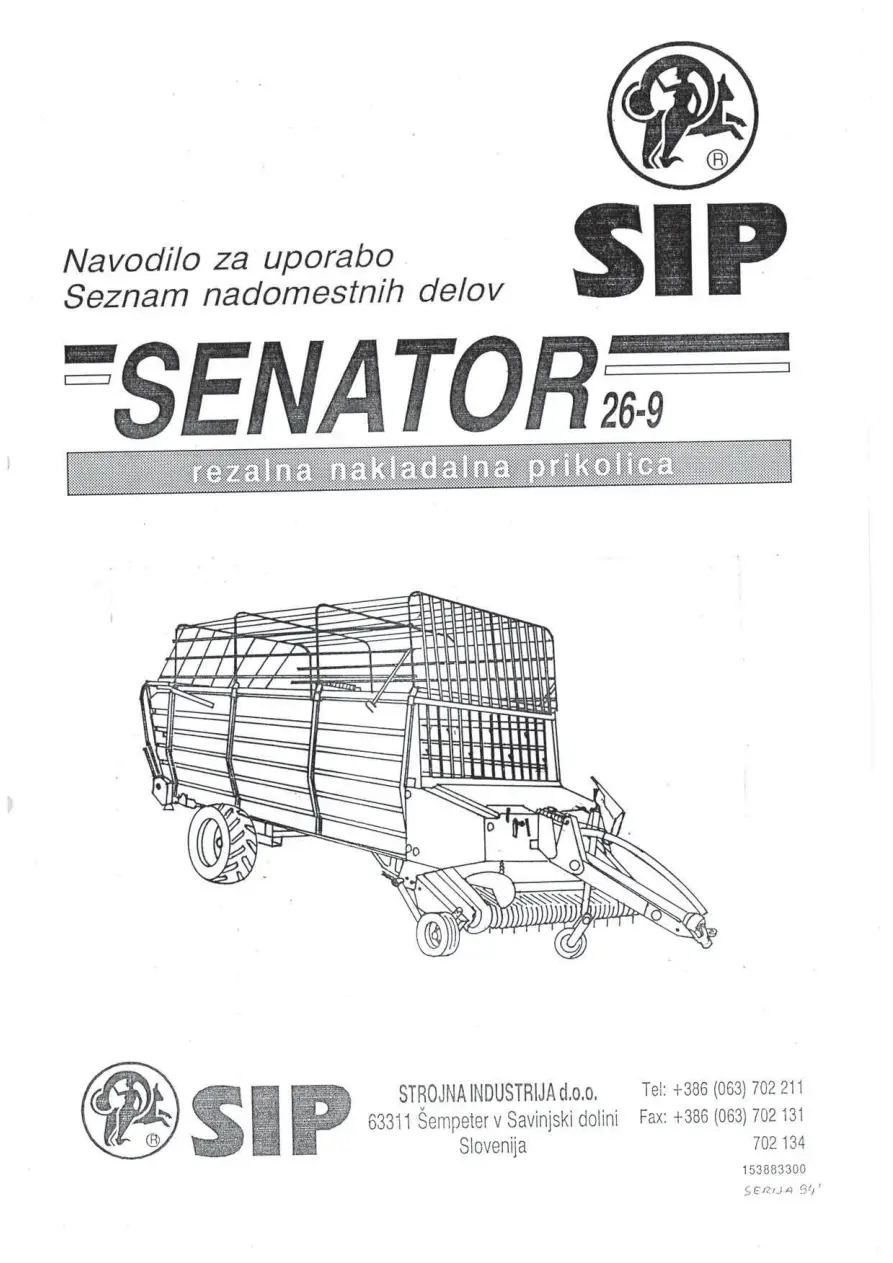 SIP Senator 26 9 Parts Manual
