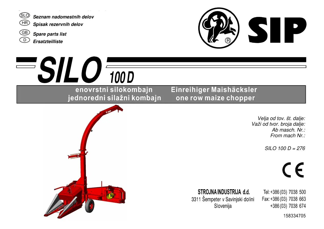 SIP 100D Parts Manual