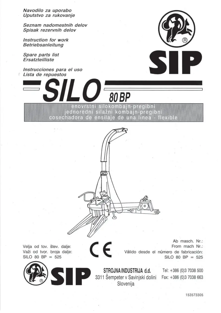SIP 80Bp Parts Manual