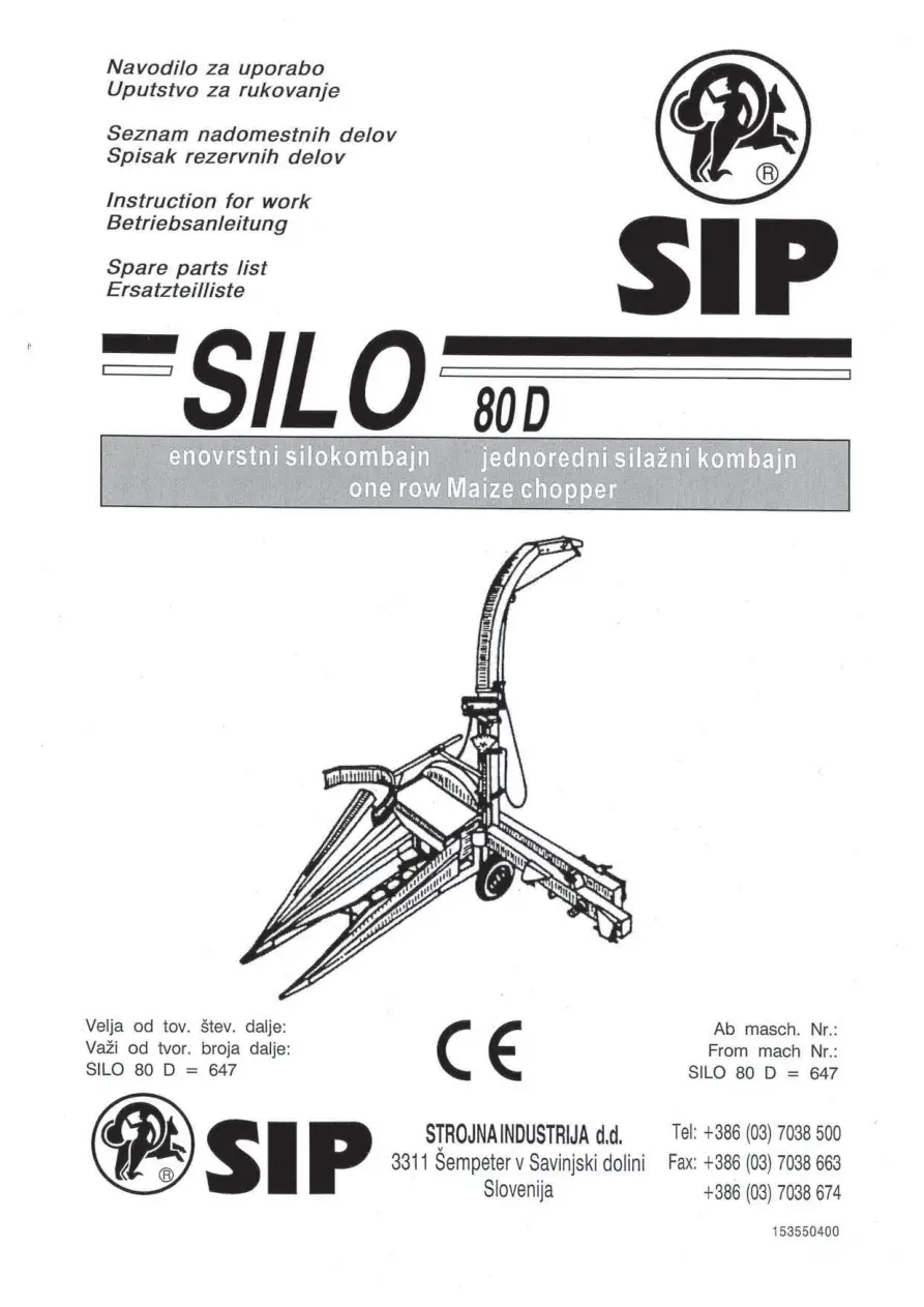SIP 80D Parts Manual