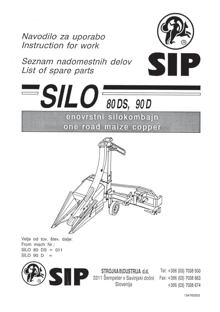 SIP 80Ds 90D Parts Manual