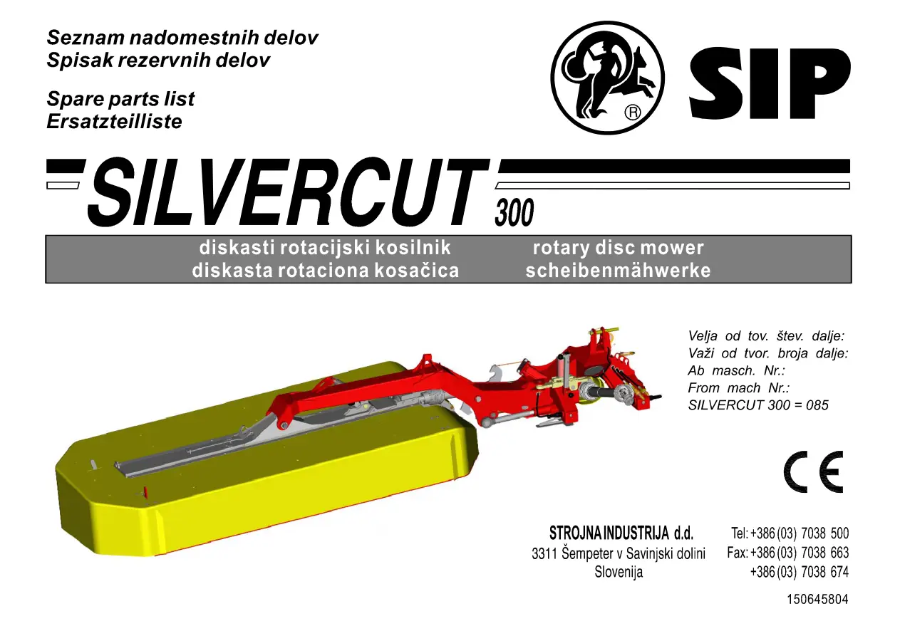 SIP Silvercut 300 Parts Manual