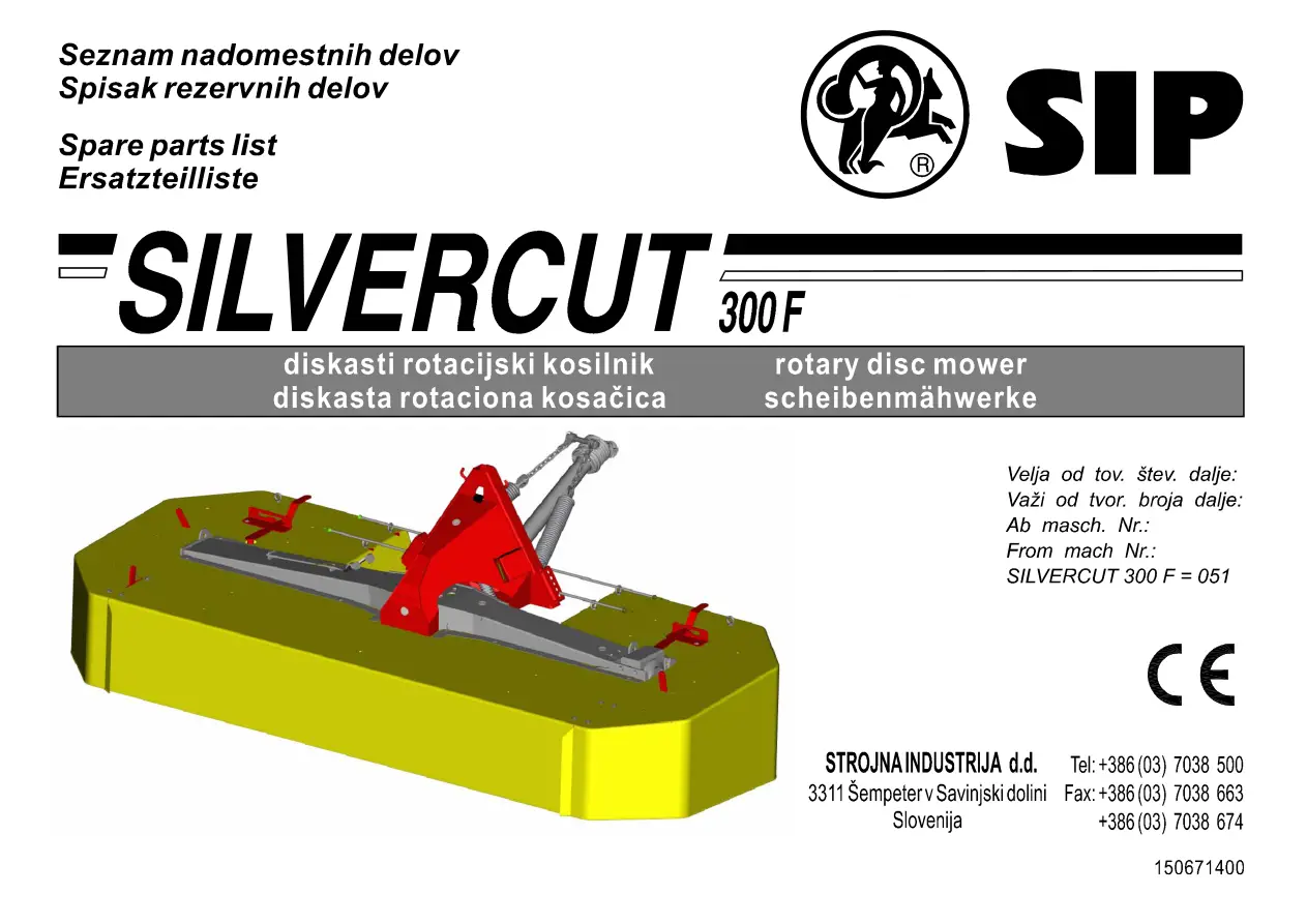 SIP Silvercut 300F Parts Manual