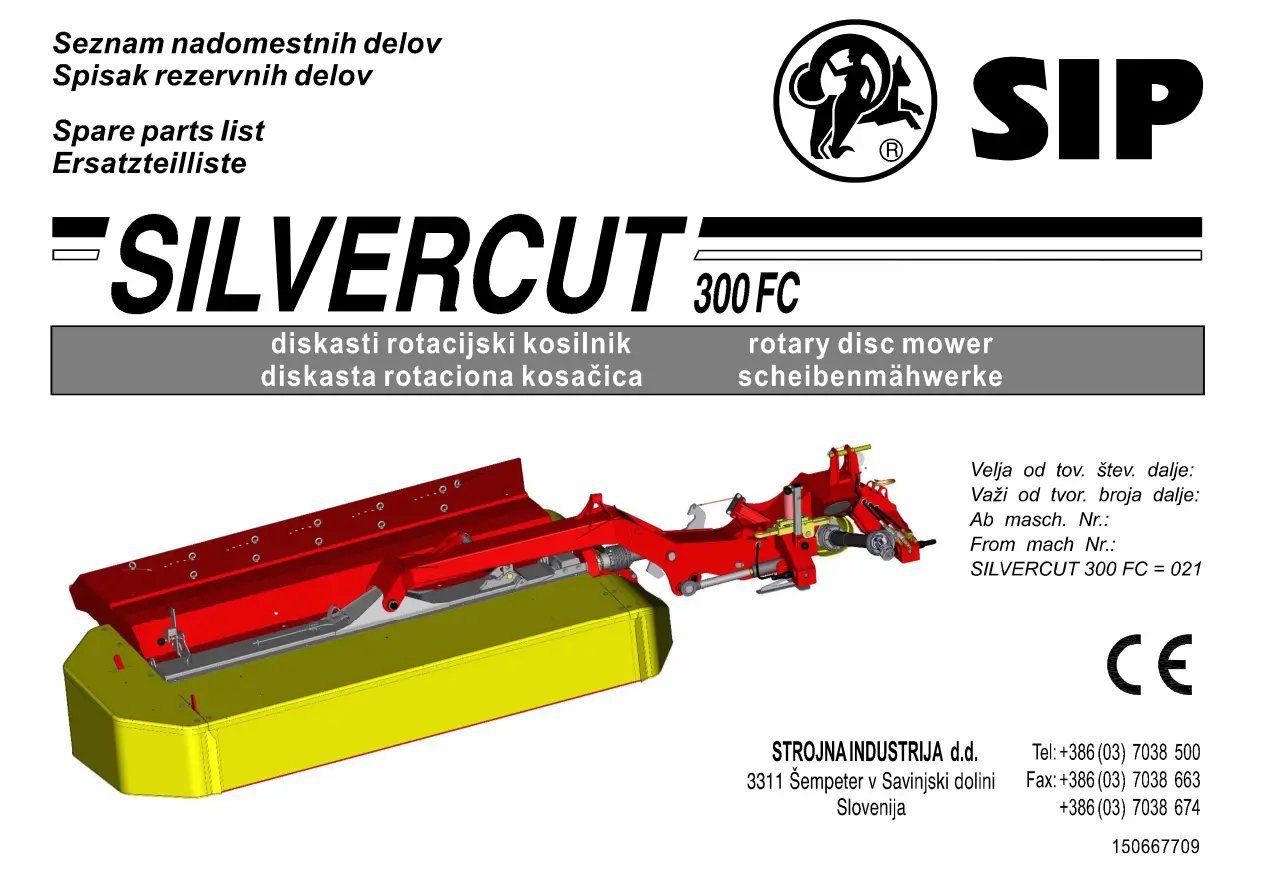 SIP Silvercut 300Fc Parts Manual