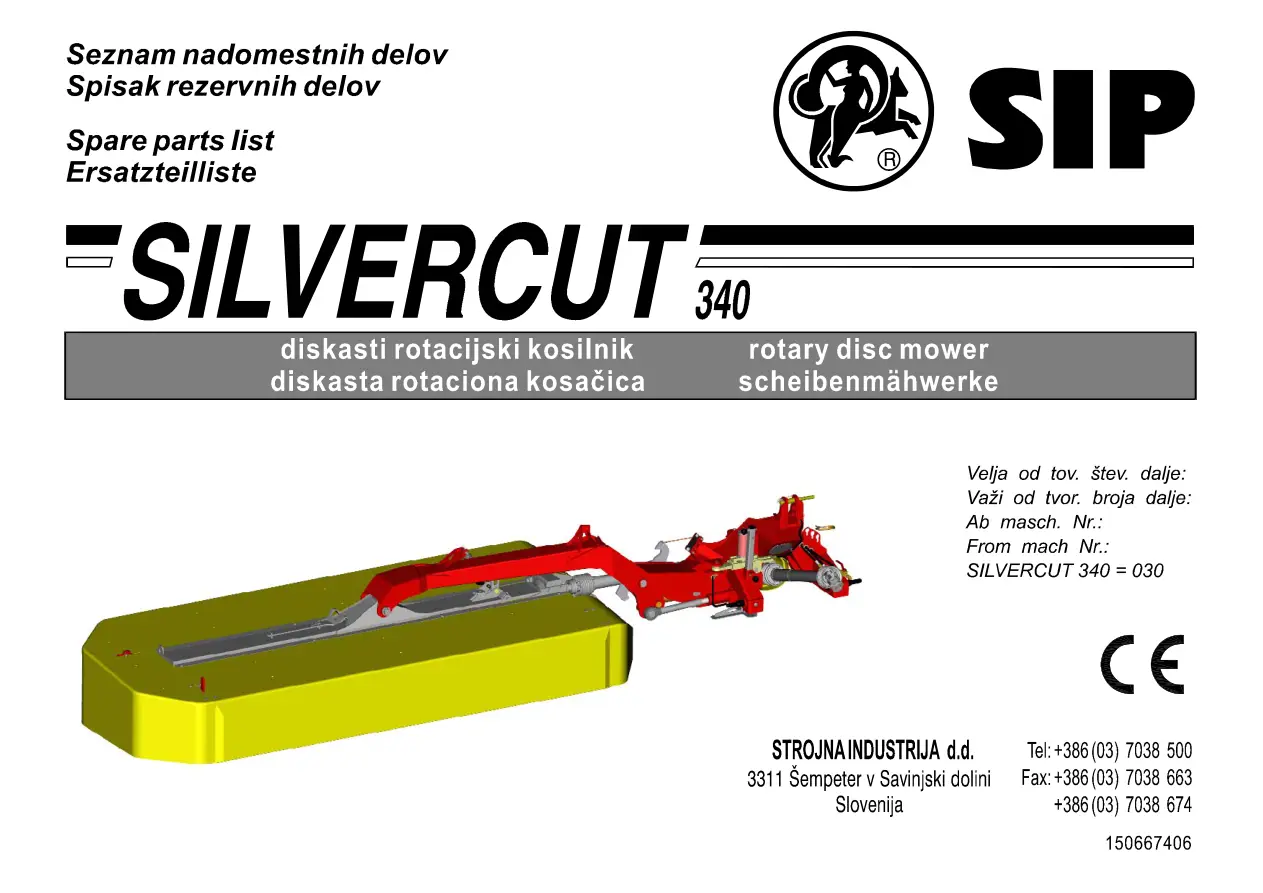 SIP Silvercut 340 Parts Manual