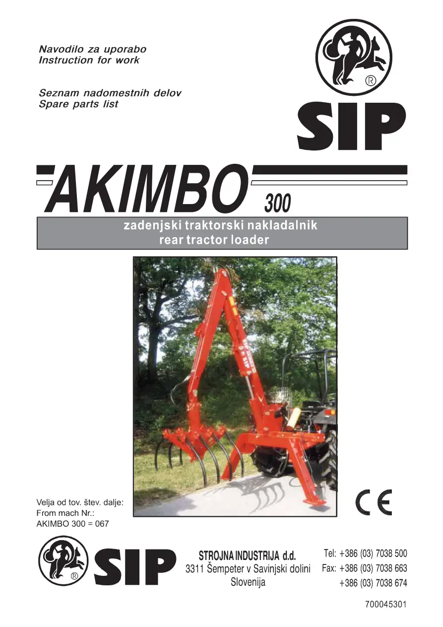 SIP Akimbo 300 Parts Manual