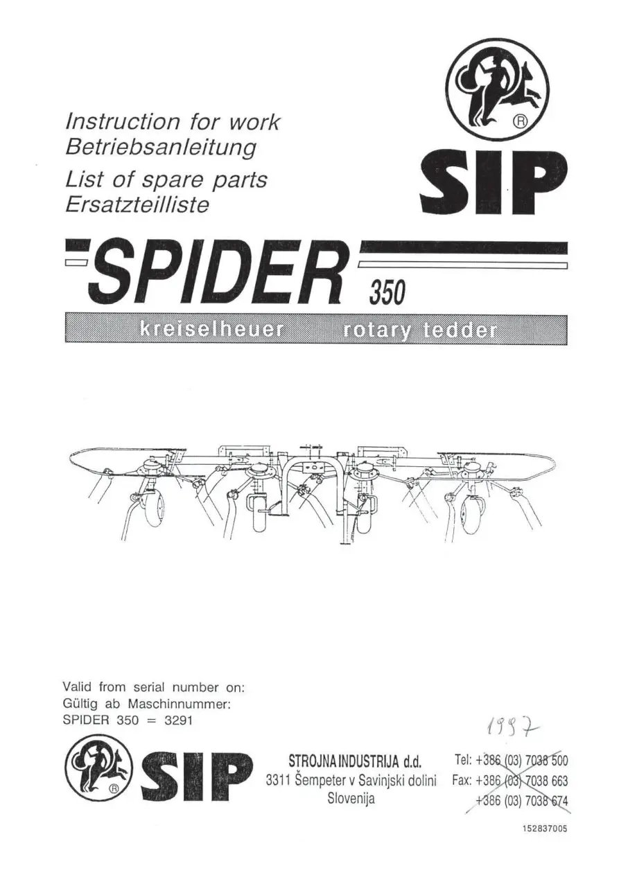SIP 350 2 Parts Manual