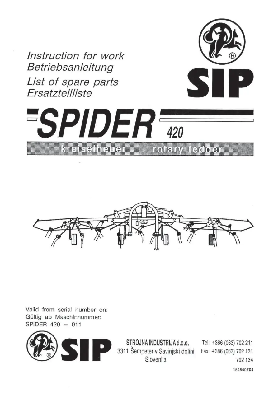 SIP 420 Parts Manual