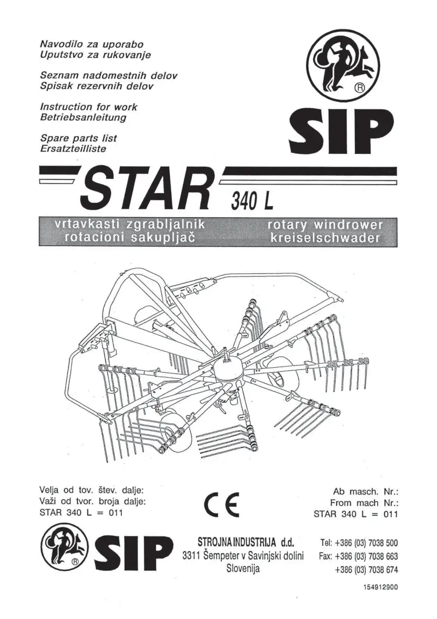 SIP 340L Parts Manual