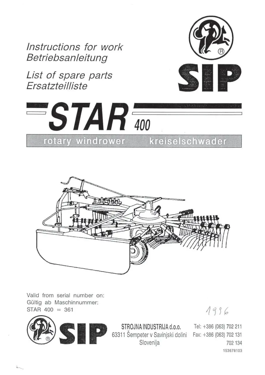 SIP 400 Parts Manual