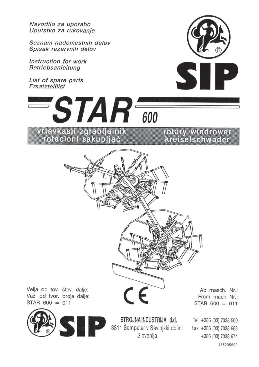 SIP 600 Parts Manual