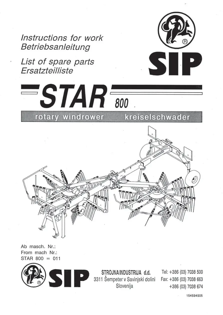 SIP 800 Parts Manual