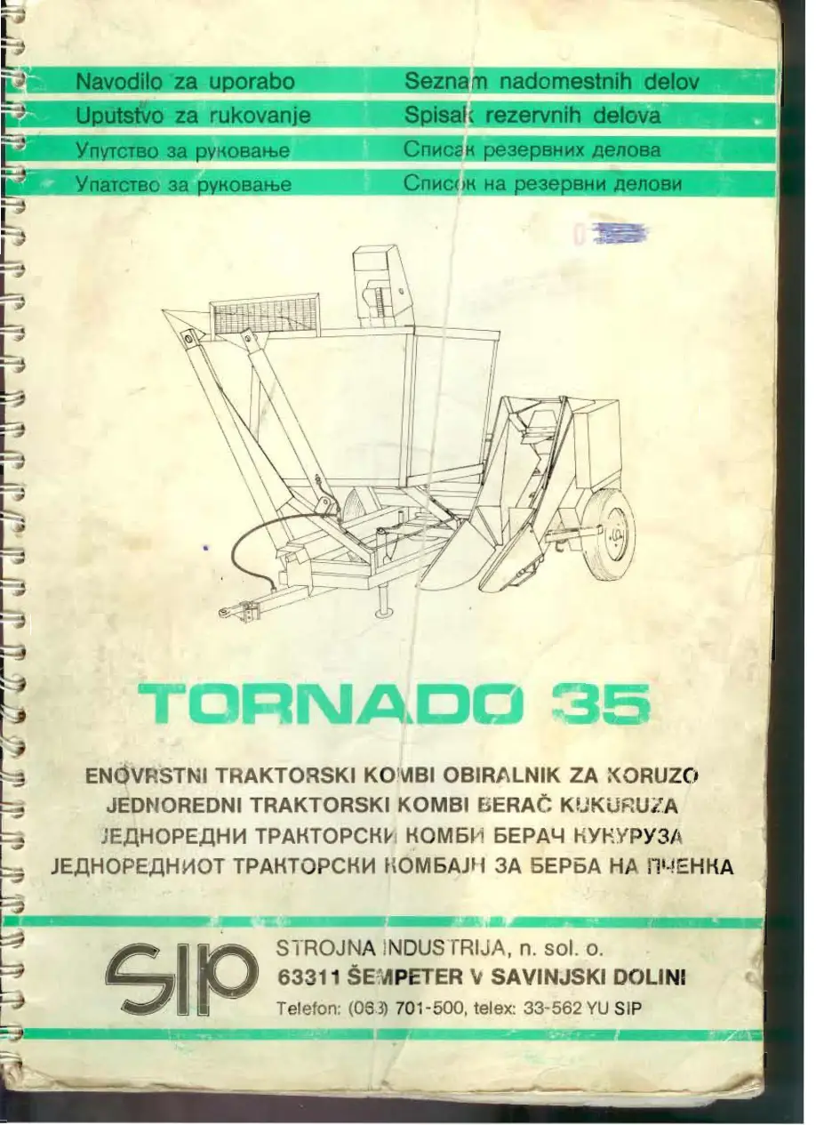 SIP Tornado 35 Parts Manual