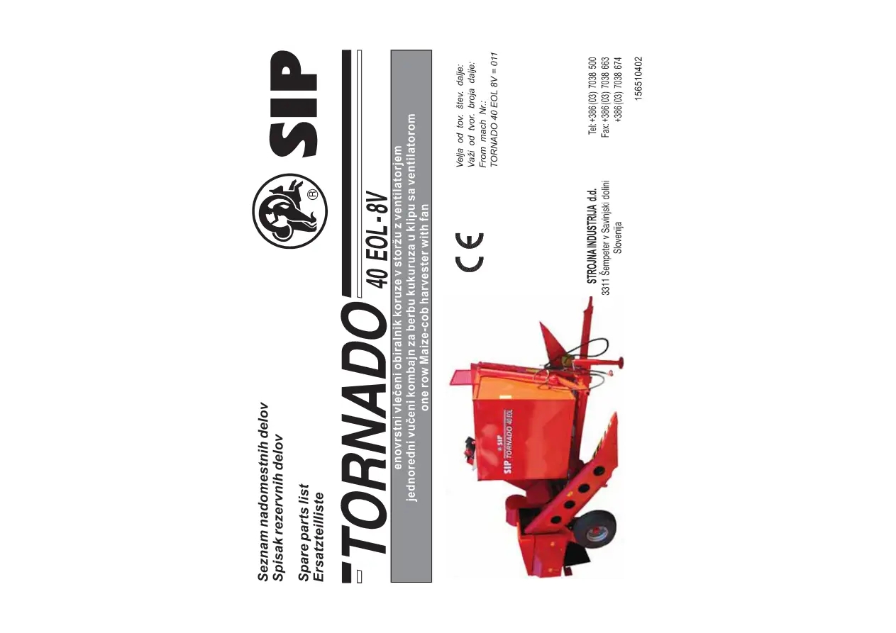 SIP Tornado 40Eol 8V Parts Manual