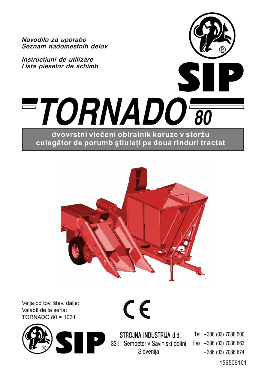 SIP Tornado 80 Parts Manual