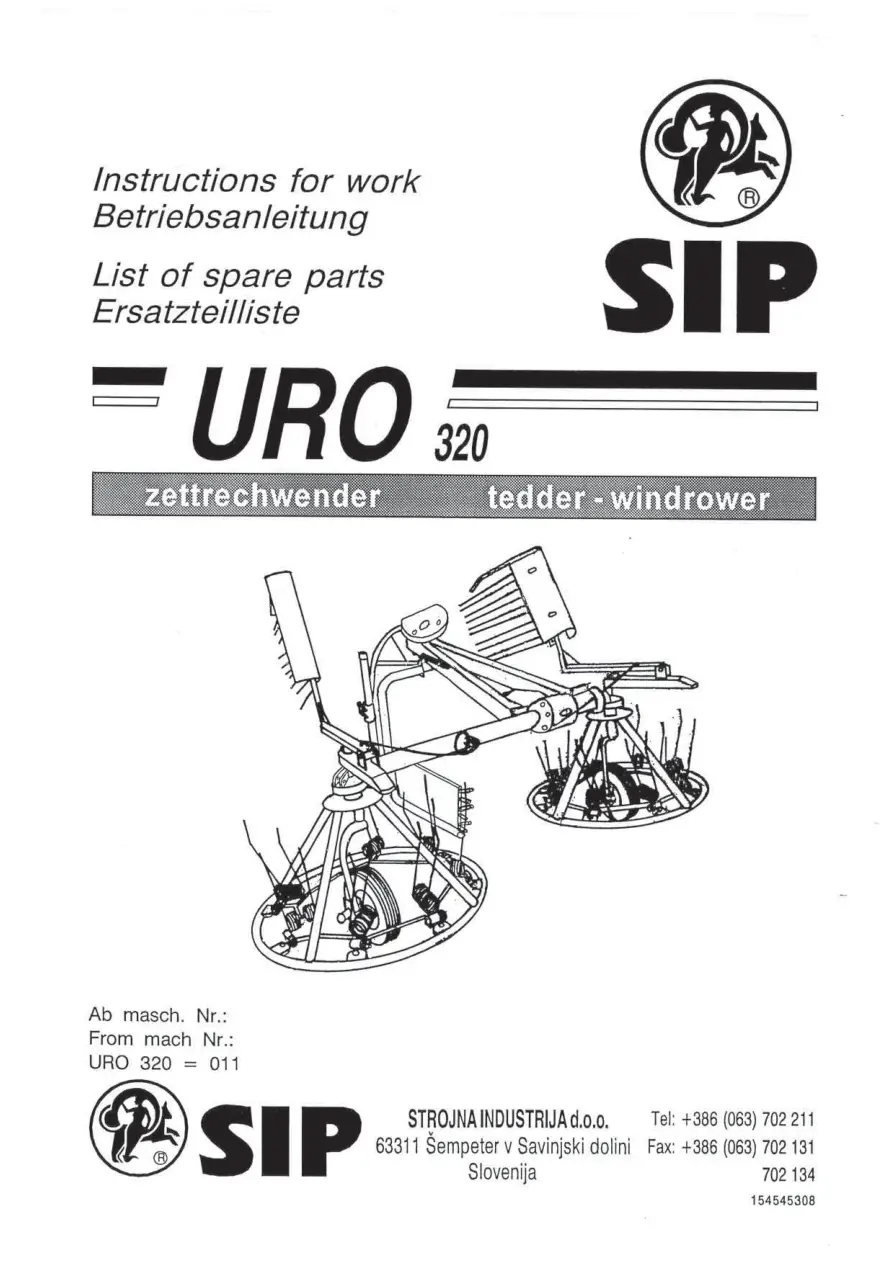 SIP Uro 320 Parts Manual