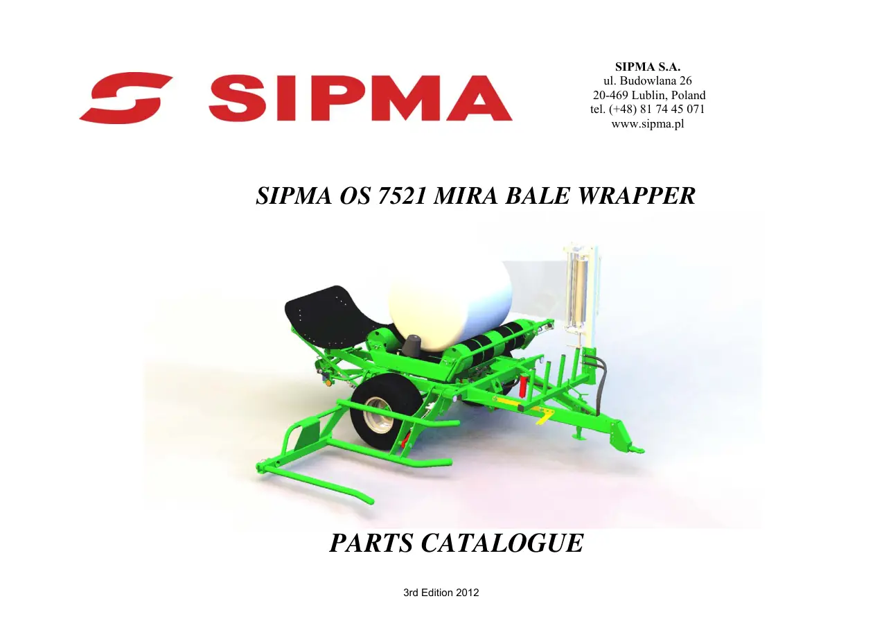 Sipma Os7521 Mira 2012 Parts Manual