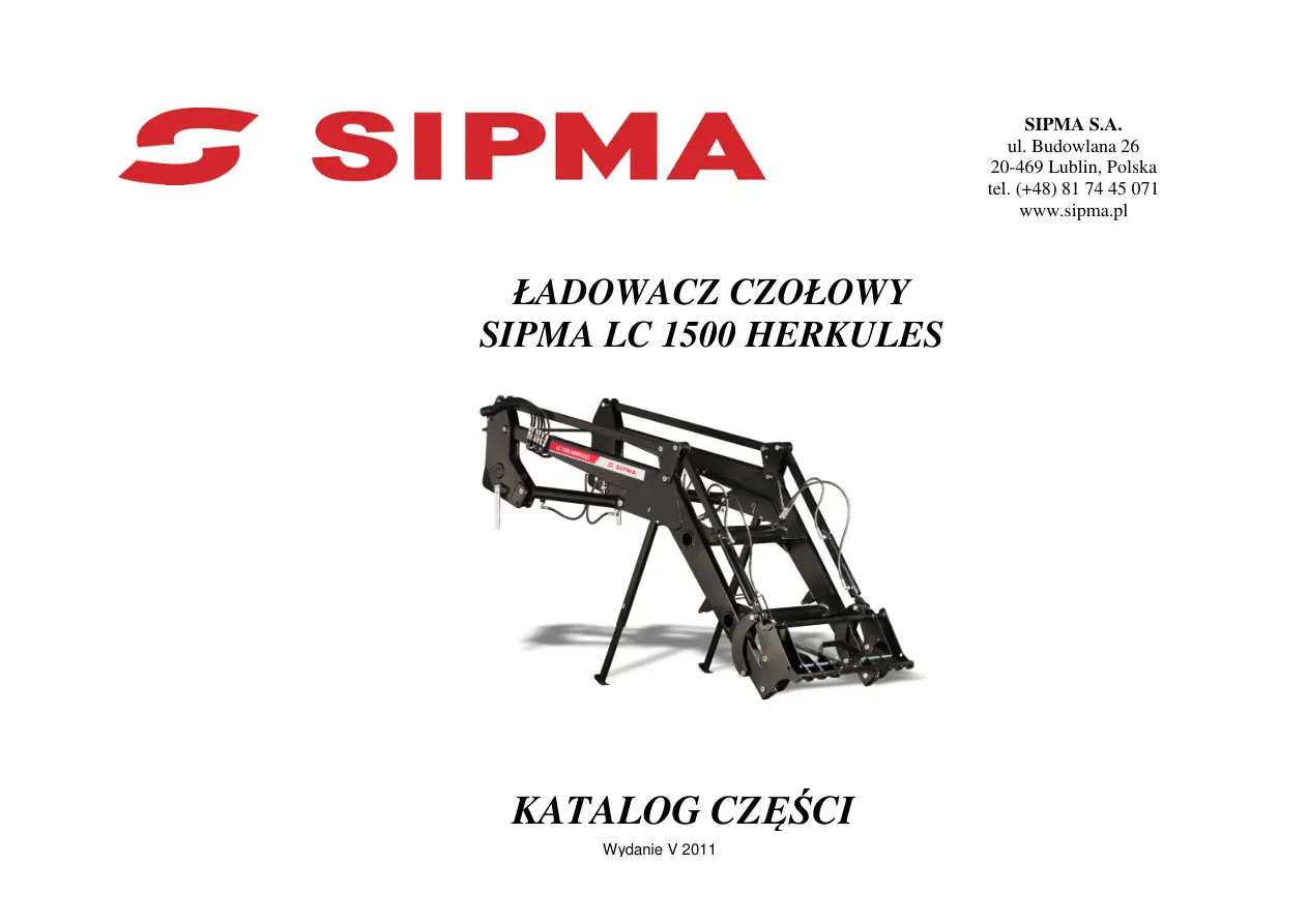 Sipma Lc 1500 Herkules 2011 Parts Manual