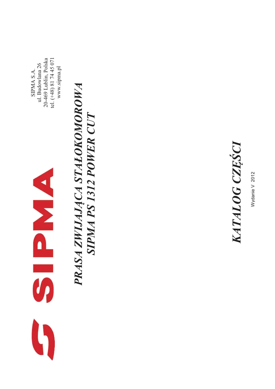 Sipma Ps1312 2012 Parts Manual