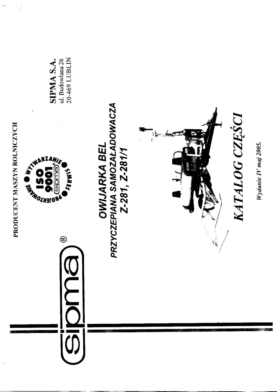 Sipma Z281 2005 Parts Manual