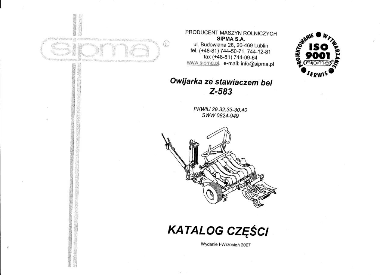 Sipma Z583 2007 Parts Manual