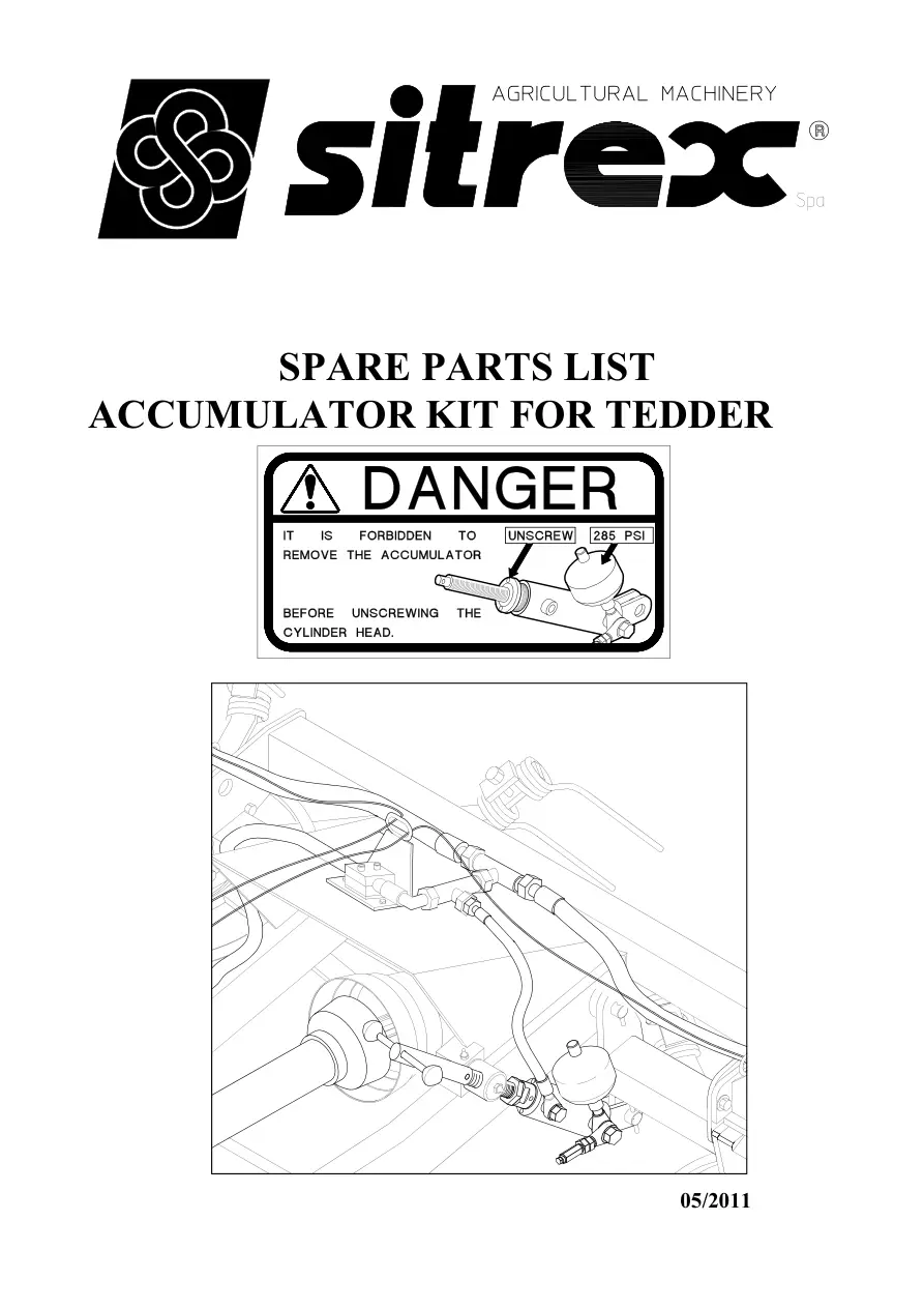 Sitrex Accumulator 230 064 2011 Parts Manual