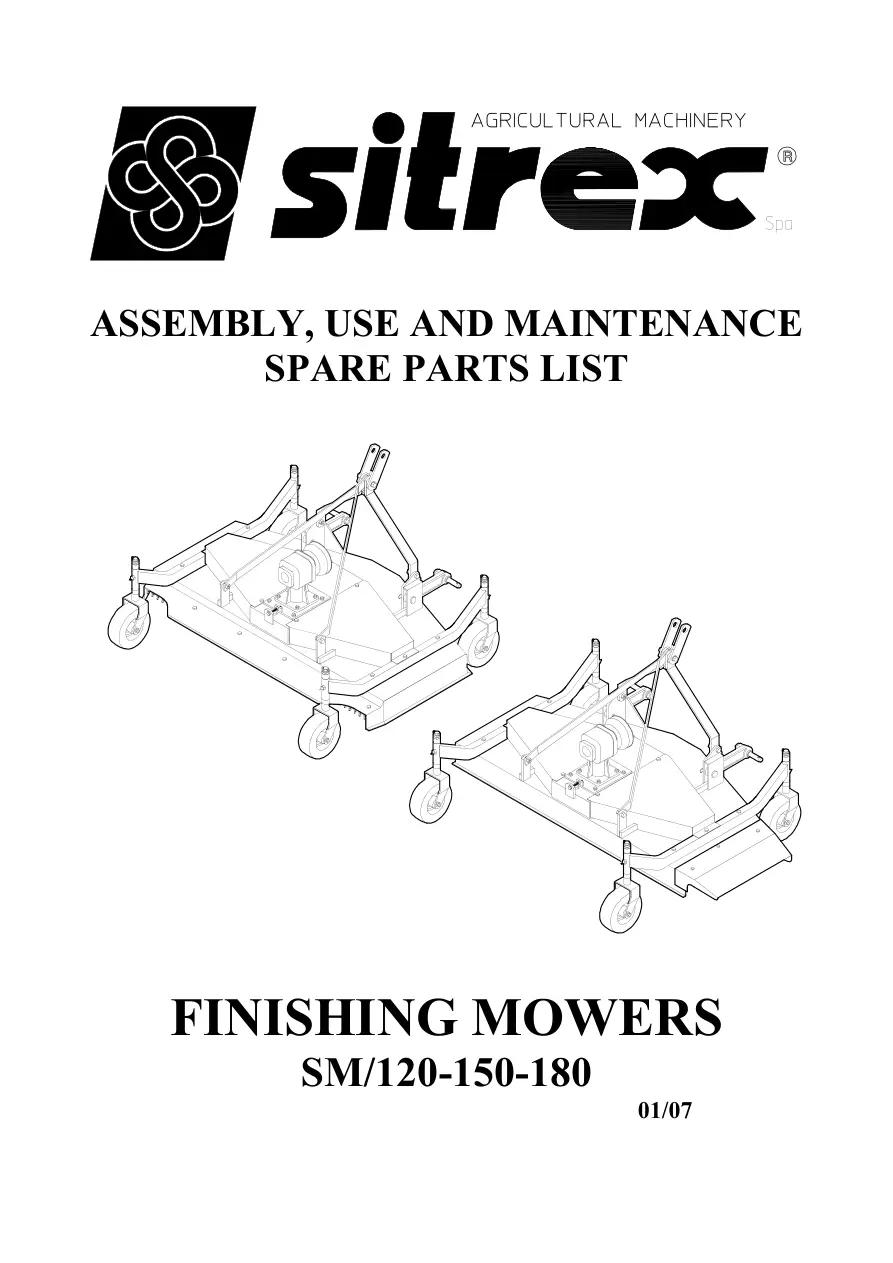 Sitrex Sm120 150 180 & 2007 Parts Manual