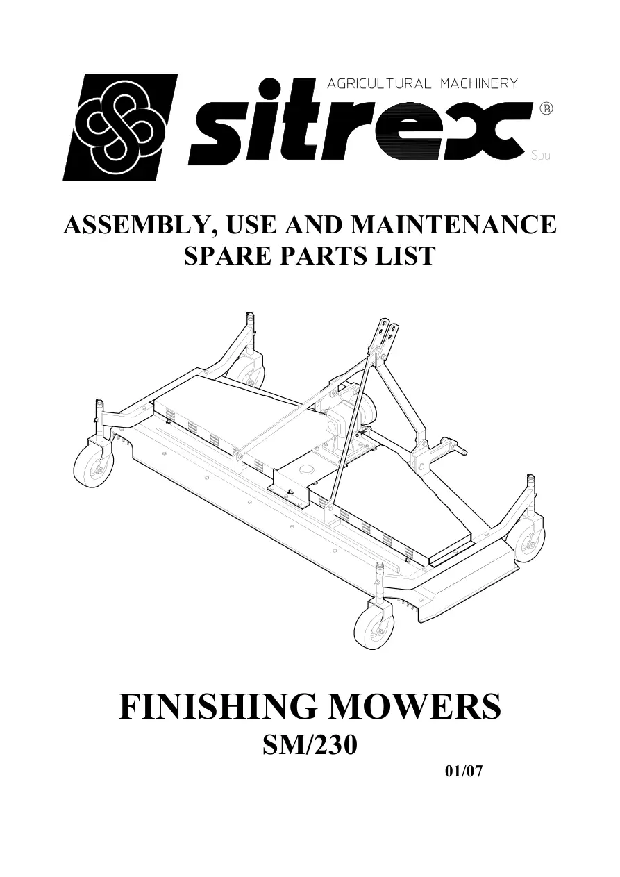Sitrex Sm230 & 2007 Parts Manual