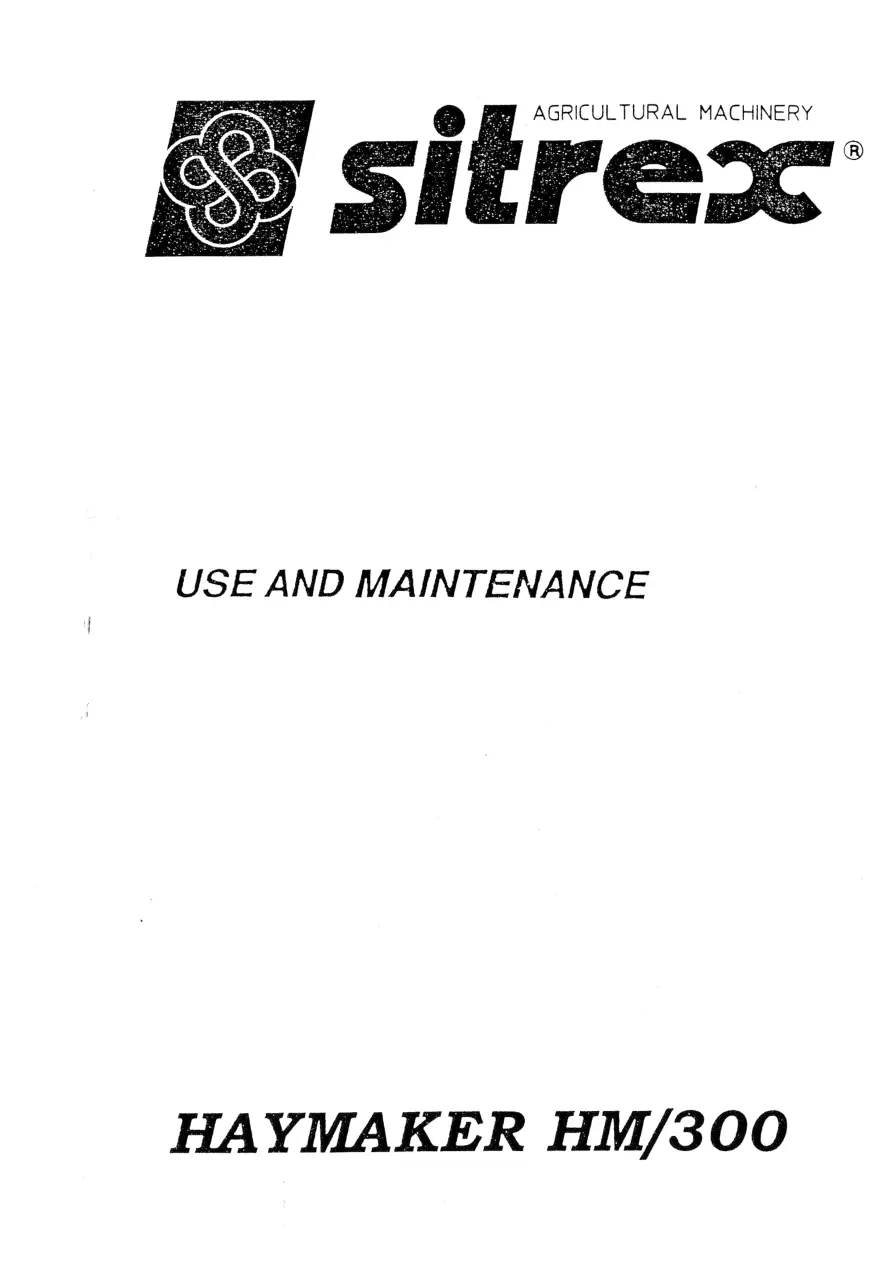 Sitrex Hm300 Haymaker & Parts Manual