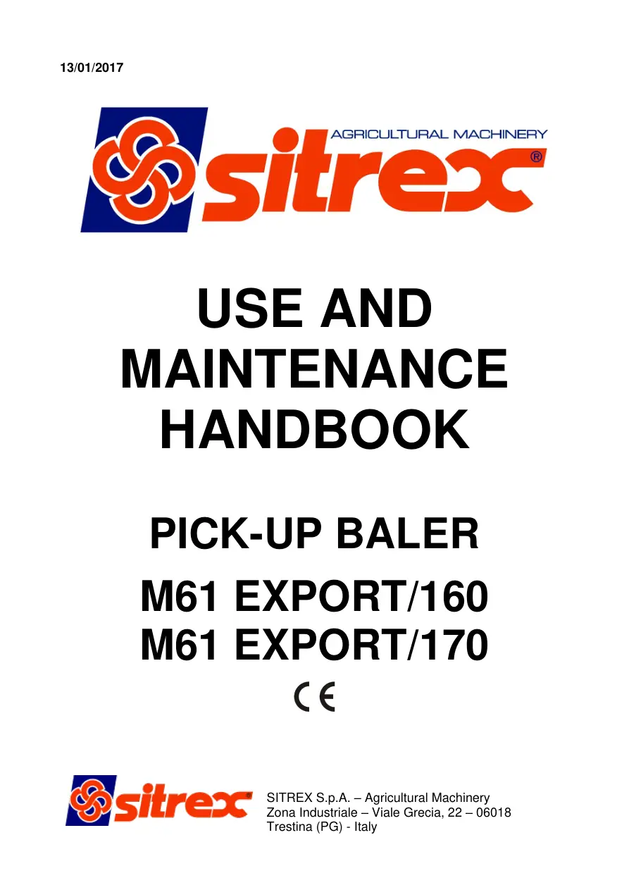 Sitrex M61 160 170 Om & Parts Manual