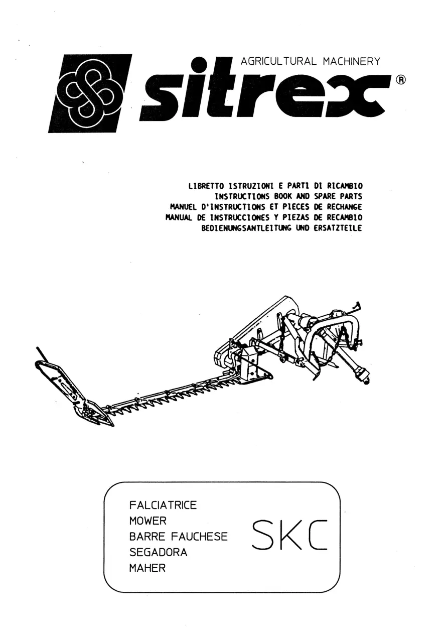 Sitrex Mower Skc & 230.197 230.066 Parts Manual