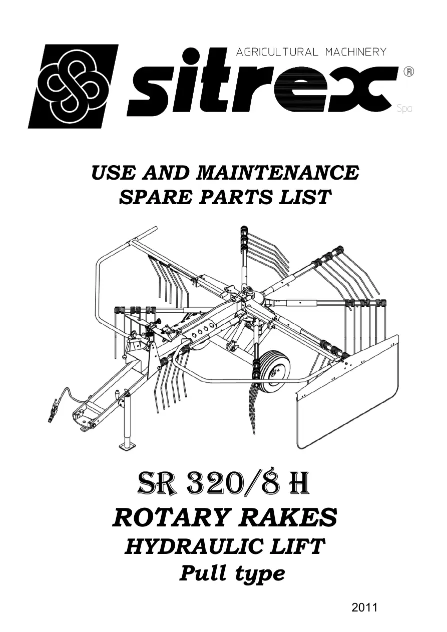 Sitrex Sr320 8H & 2011 Parts Manual