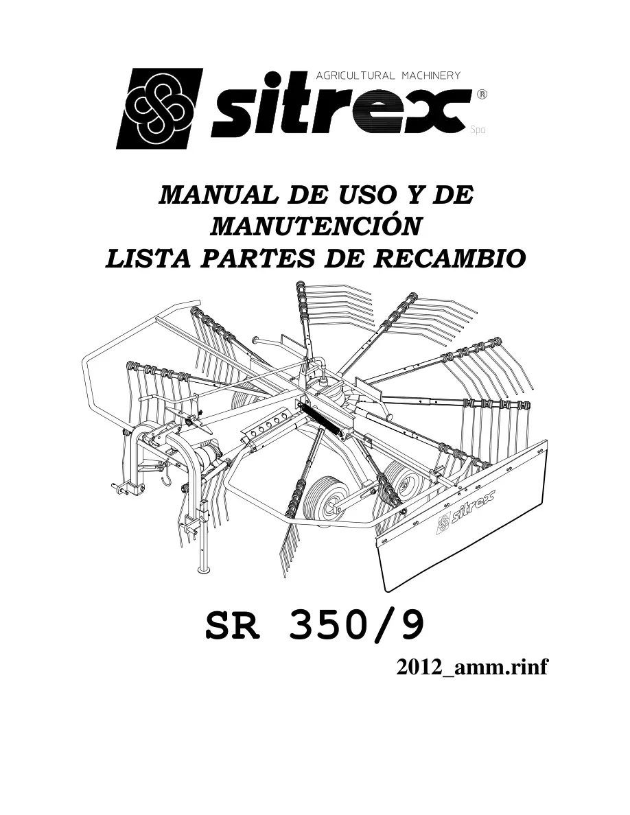Sitrex Sr350 9 & 2012 Parts Manual