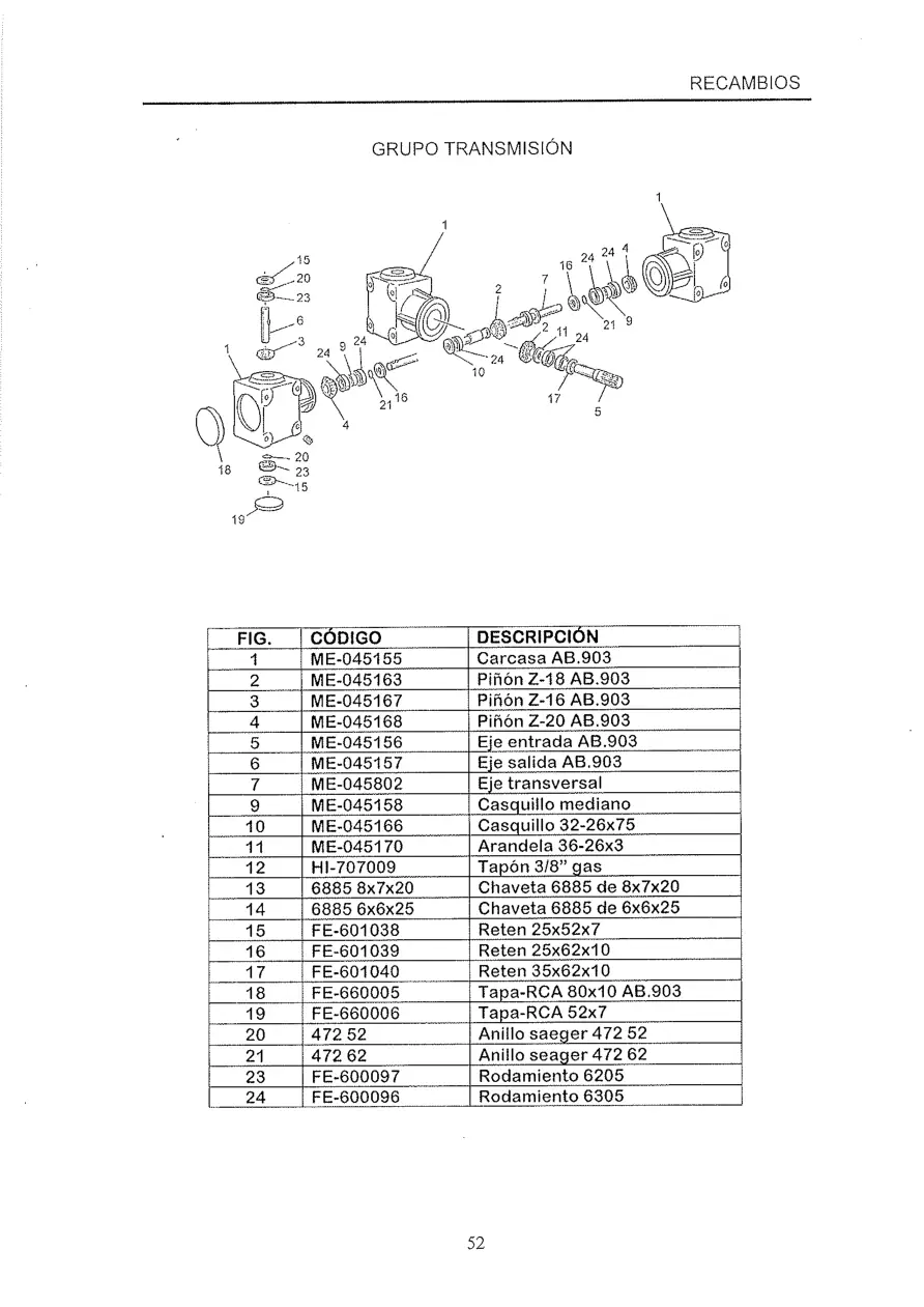 Sola Recambios Grupo Transmision Parts Manual