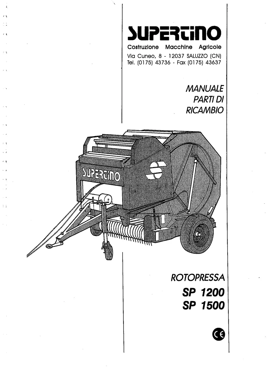 Supertino Sp1200 Sp1500 Rotopressa Parts Manual