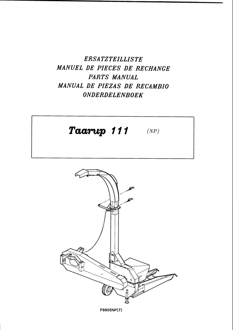 Taarup 111 Mower Parts Manual