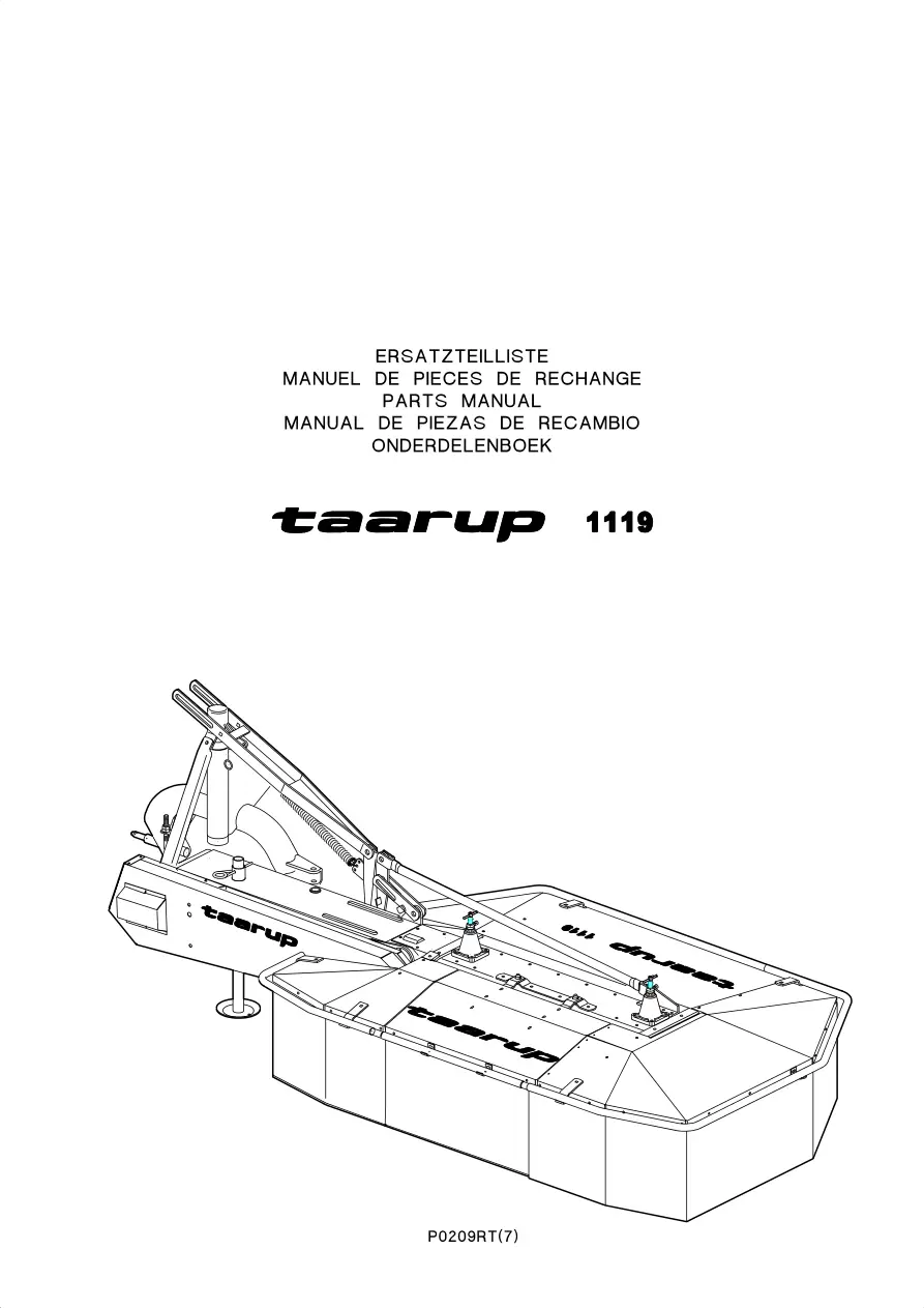 Taarup 1119 Mower Parts Manual