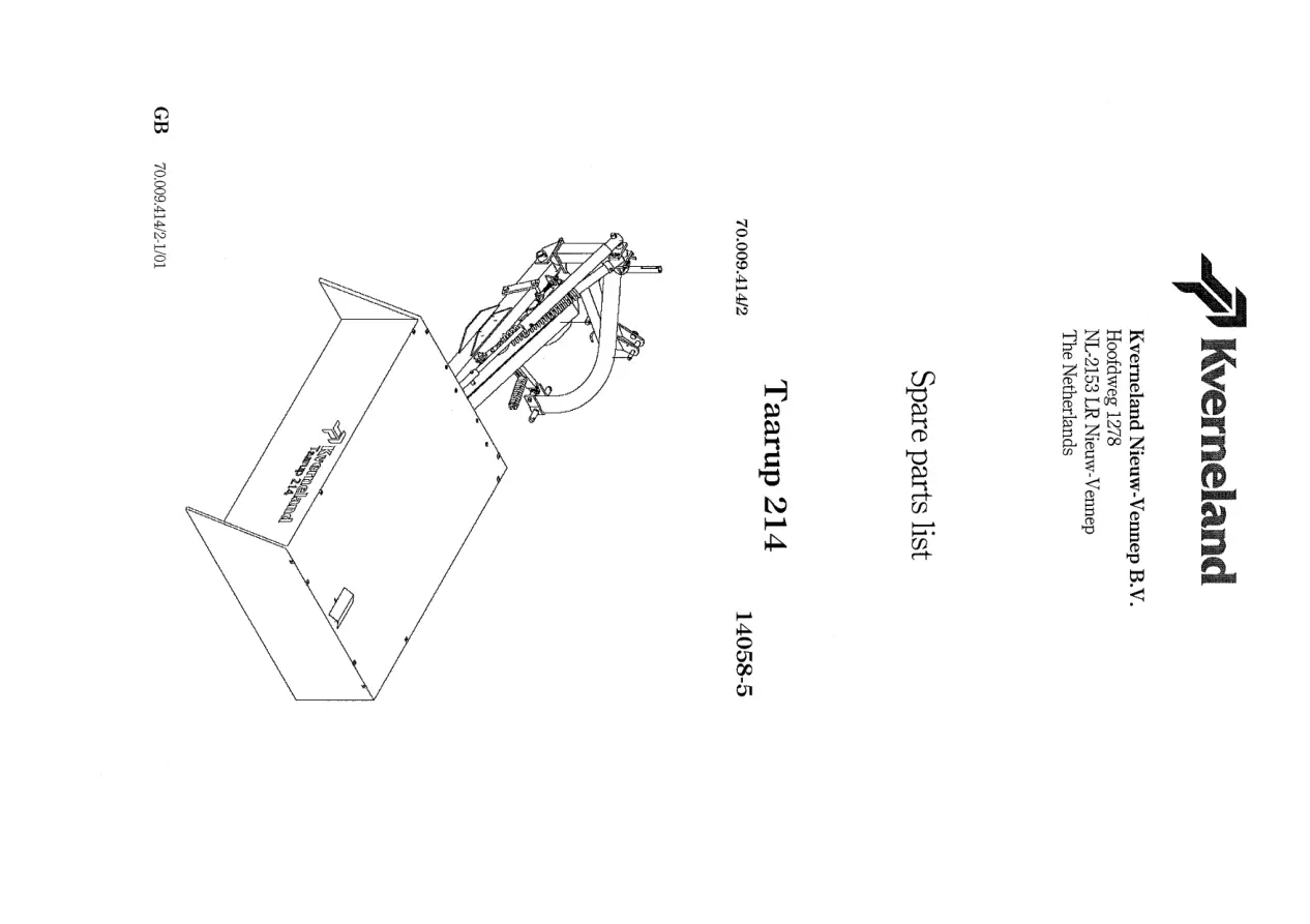 Taarup 214 Mower Parts Manual