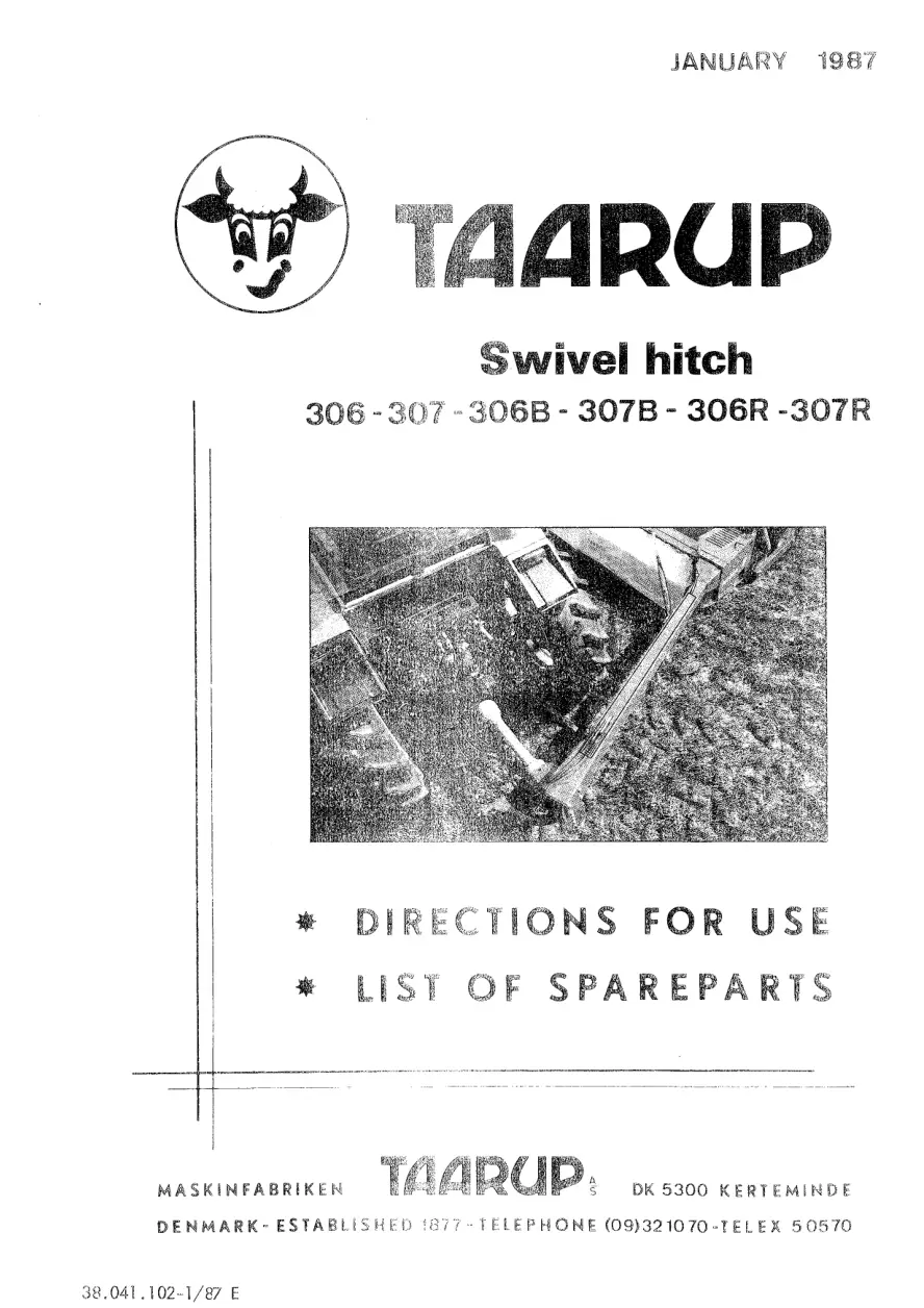 Taarup 306 307 306R 307R 1987 Parts Manual