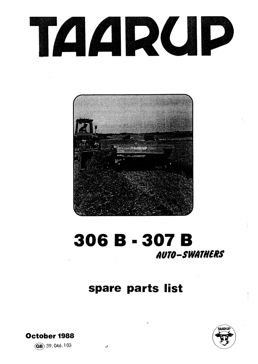 Taarup 306B 307B Mower Parts Manual