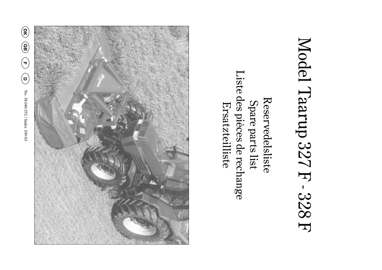 Taarup 327F Mower Parts Manual