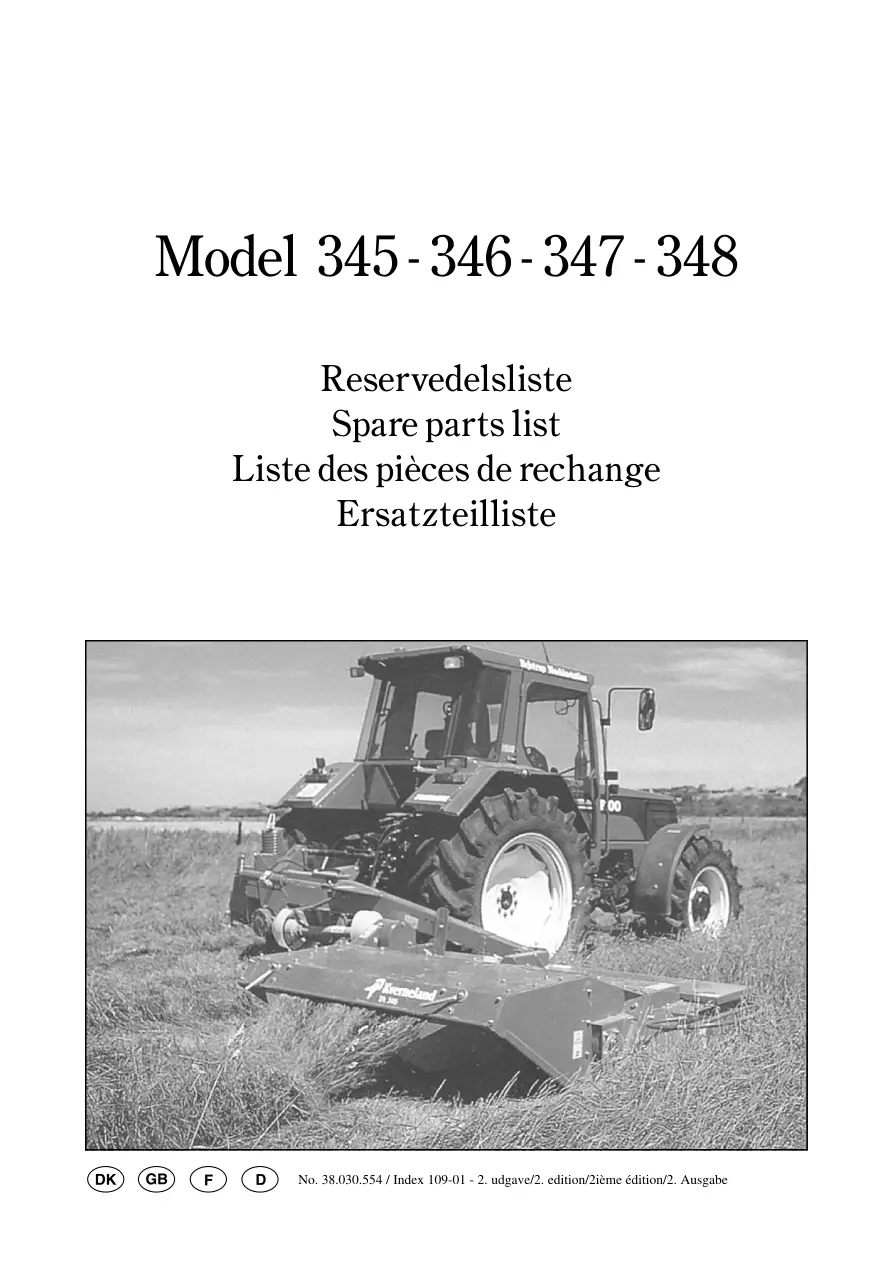 Taarup 345 346 347 348 Mower Parts Manual