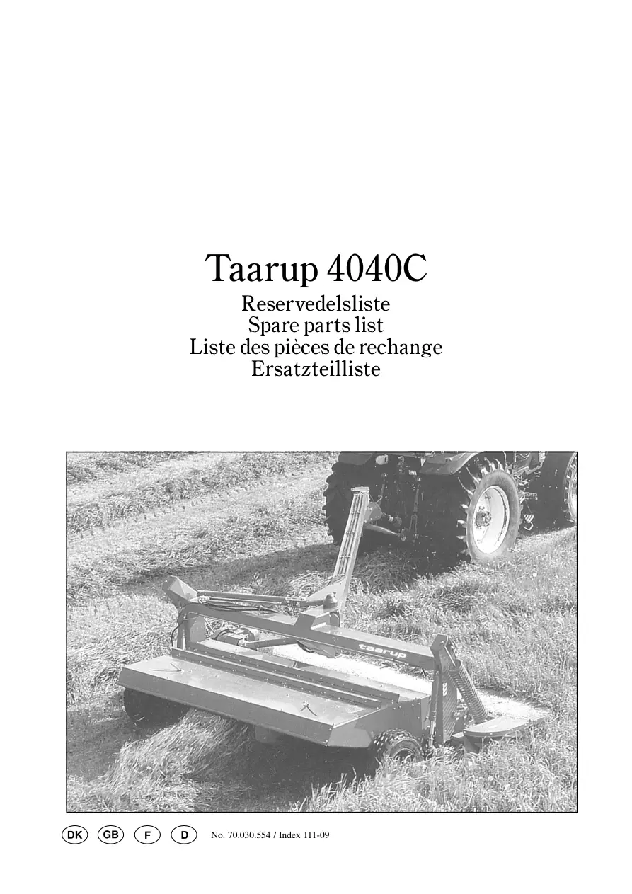 Taarup 4040C Mower Parts Manual