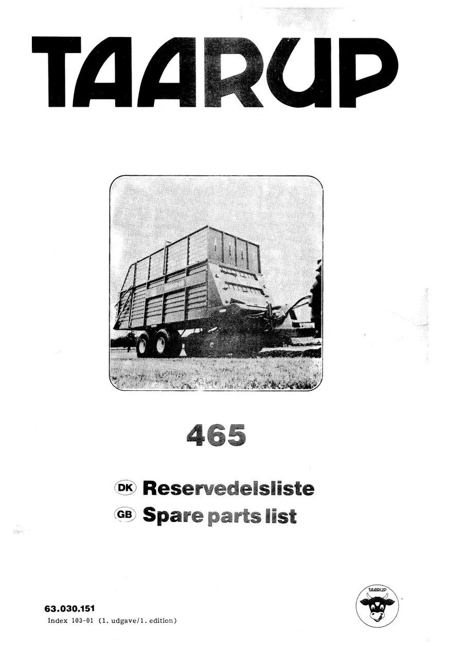 Taarup 465 Parts Manual