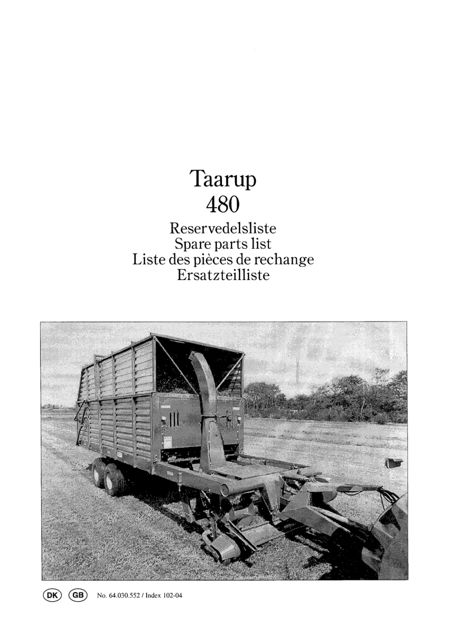 Taarup 480 Parts Manual