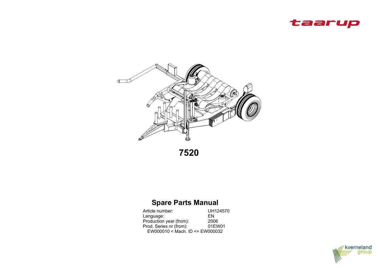 Taarup 7520 2006 Parts Manual