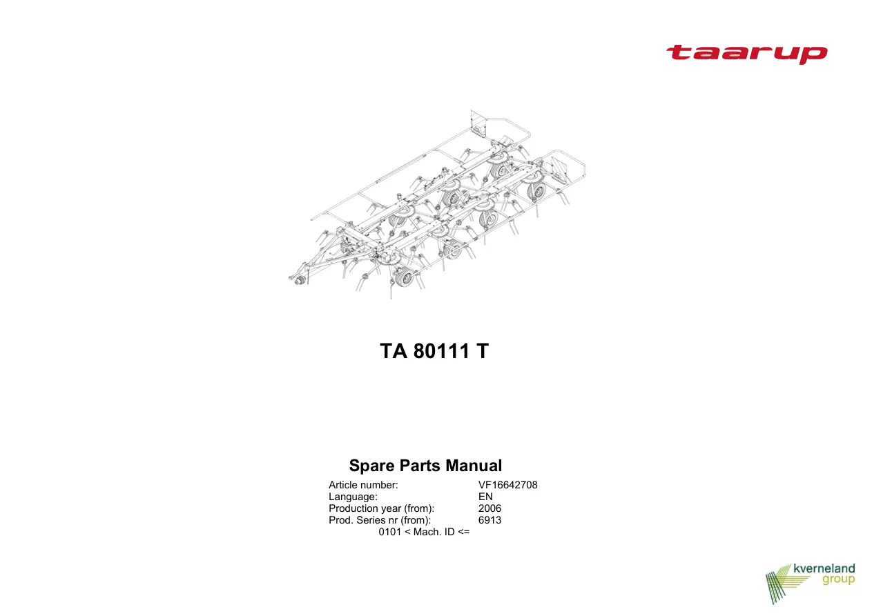 Taarup 80111T 2006 Parts Manual